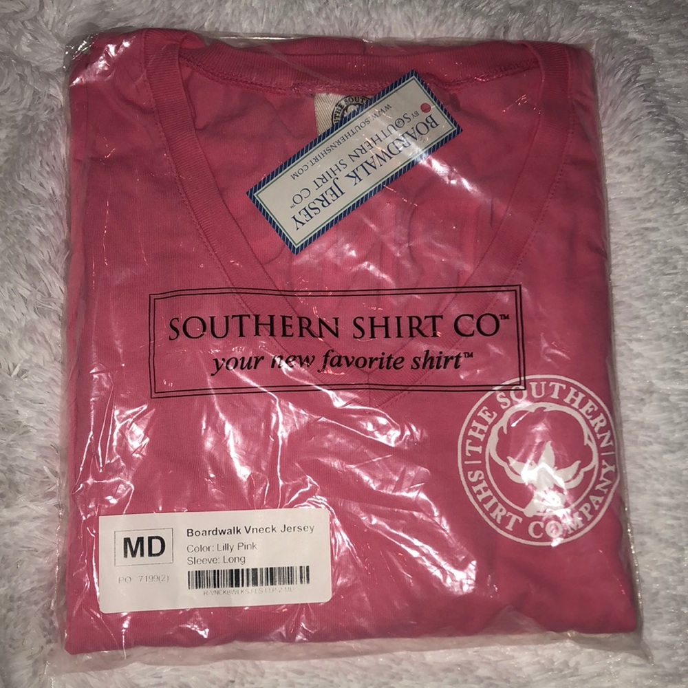 Lilly pink v neck southern shirt co